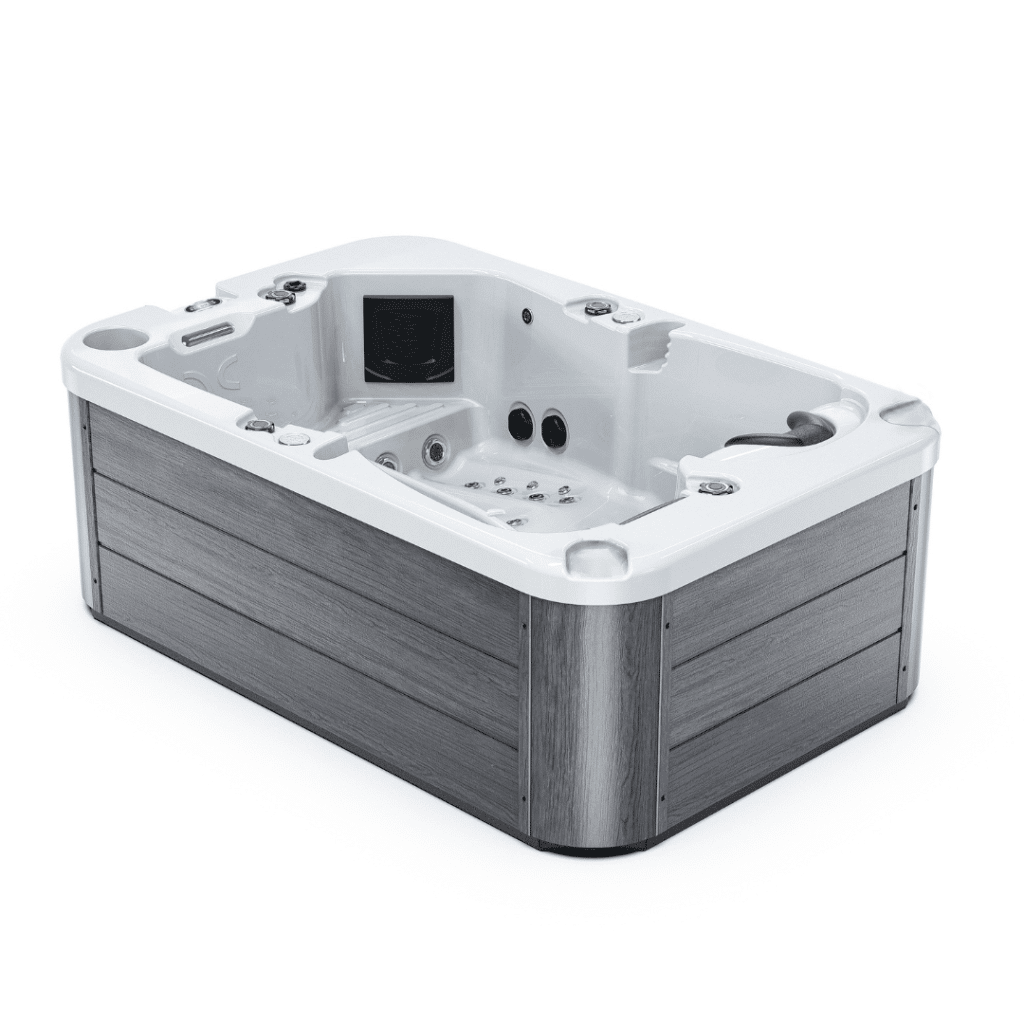 Tahiti vue de coté coque Blanc et tablier gris